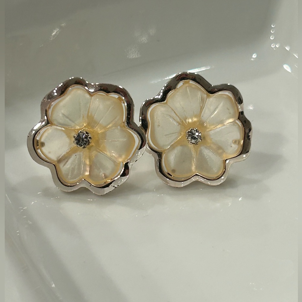 Yellow Flower Stud Earrings